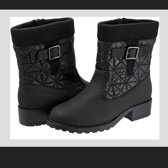 NIB Black Quilted Women's Boots Trotters Women's Winter and Snow Boots - Picture 1 of 4